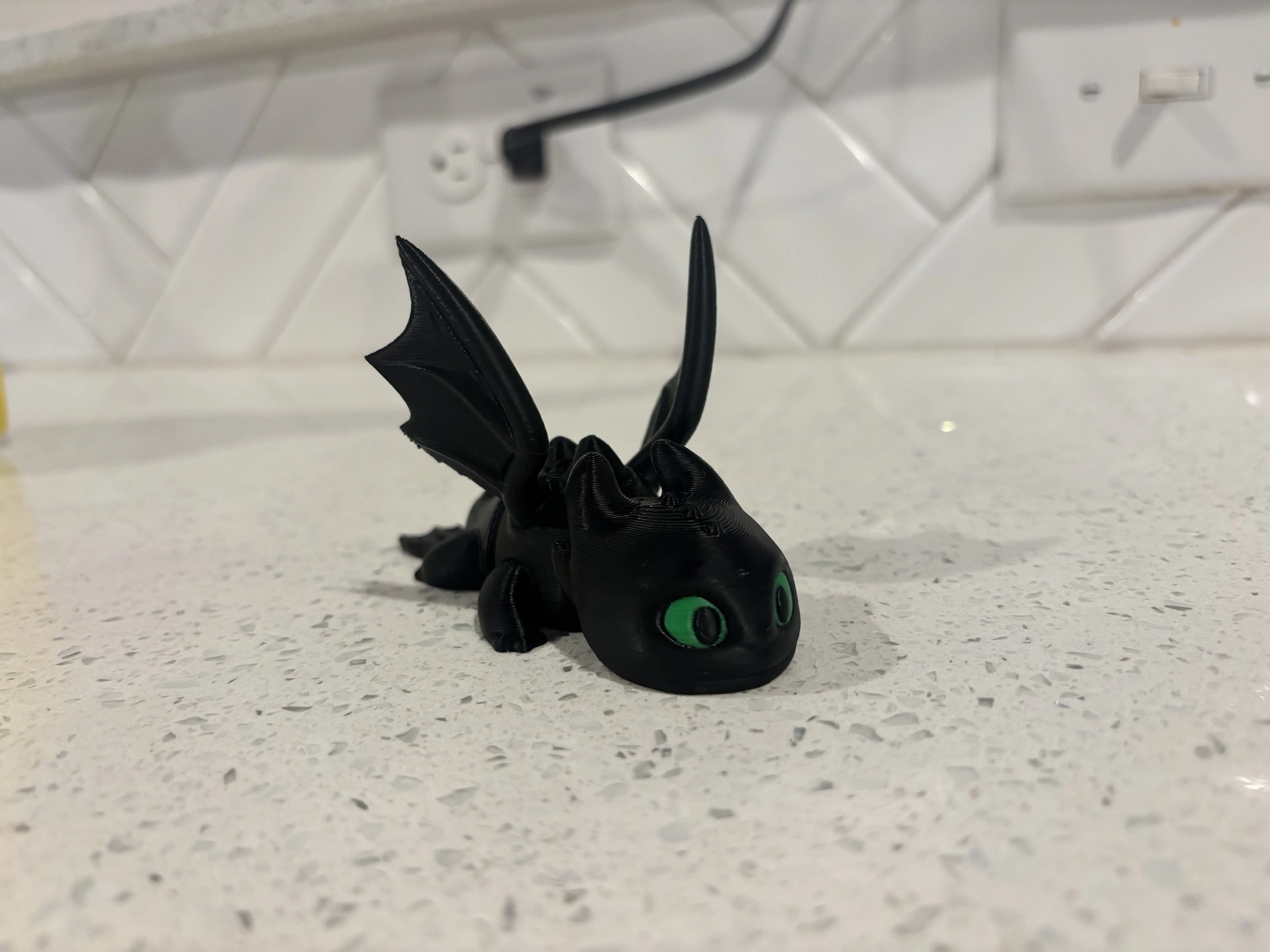 Toothless Dragon Articulated 4 inch Long Collectible Figure with Detailed Design and Articulation Features for Dragon Enthusiasts Modern PLA Material Ready for Display or for play
