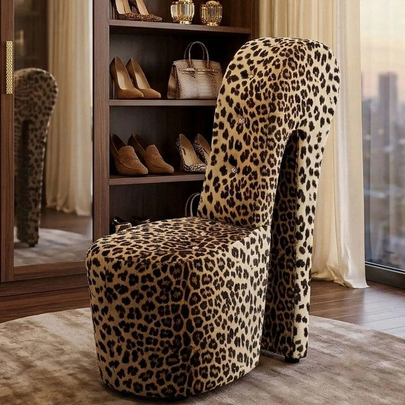 Best Master Furnitures Upholstered High-Heel Shoe Chair