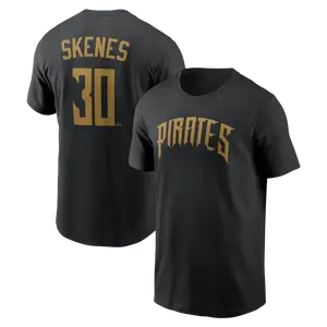 Men's Baseball Pittsburgh Team Paul Skenes 2026 City Connect Name & Number T-Shirt - Black
