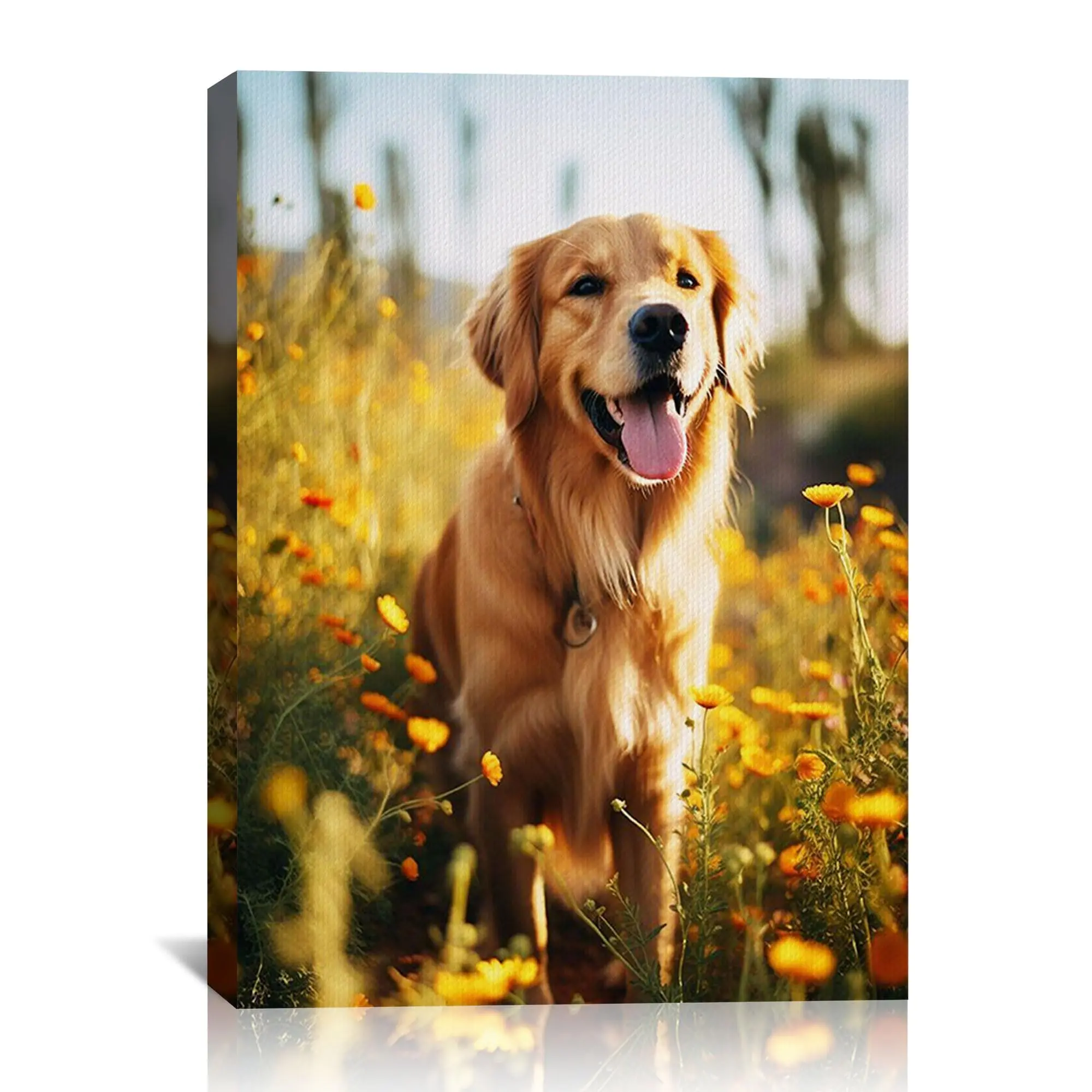 BARLEY ONE Click “Shop Chat”, Send Photos, Personalized Custom Canvas Prints with Your Photos Personalized Photo Canvas Print Customized Canvas Picture Frame Gifts for Pet Baby Family Mother's  Dad Men Women Couple Boyfriend Girlfriend Framed Home Decorat