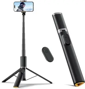 TODI 63" Phone Tripod with Remote Portable Selfie Stick Tripod Stand for Video Recording Travel Compatible with iPhone 15 14 13 Android