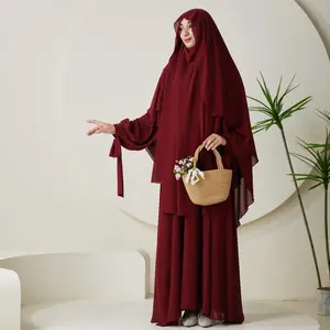 Chiffon Butterfly Sleeve Khimar Set – 2-Piece Hajj Outfit (NCS009) Chiffon Butterfly Sleeve Khimar Set – 2-Piece Hajj Outfit (NCS009)