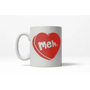 Meh Candy Heart Cute Funny Valentine's Day Ceramic Coffee Drinking Mug - 11oz Funny Coffee Mugs Ceramic Printed Drinkware Cup Meh Candy Heart Cute Funny Valentine's Day Ceramic Coffee Drinking Mug - 11oz Funny Coffee Mugs Ceramic Printed Drinkware Cup