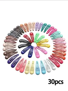 Set of 30 Resin Hair Clips, Random Color Geometric Design, Vintage Modern Simple Style, Perfect Gift for Girls Daily Use Duck Bill Hair Clips