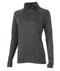 Charles River Apparel Women’s Fitted Quarter-Zip Long-Sleeve Space Dye Performance Pullover - Polyester Clothing, Breathable, Lightweight, Moisture-Wicking, UV 20+ Protection Training Top