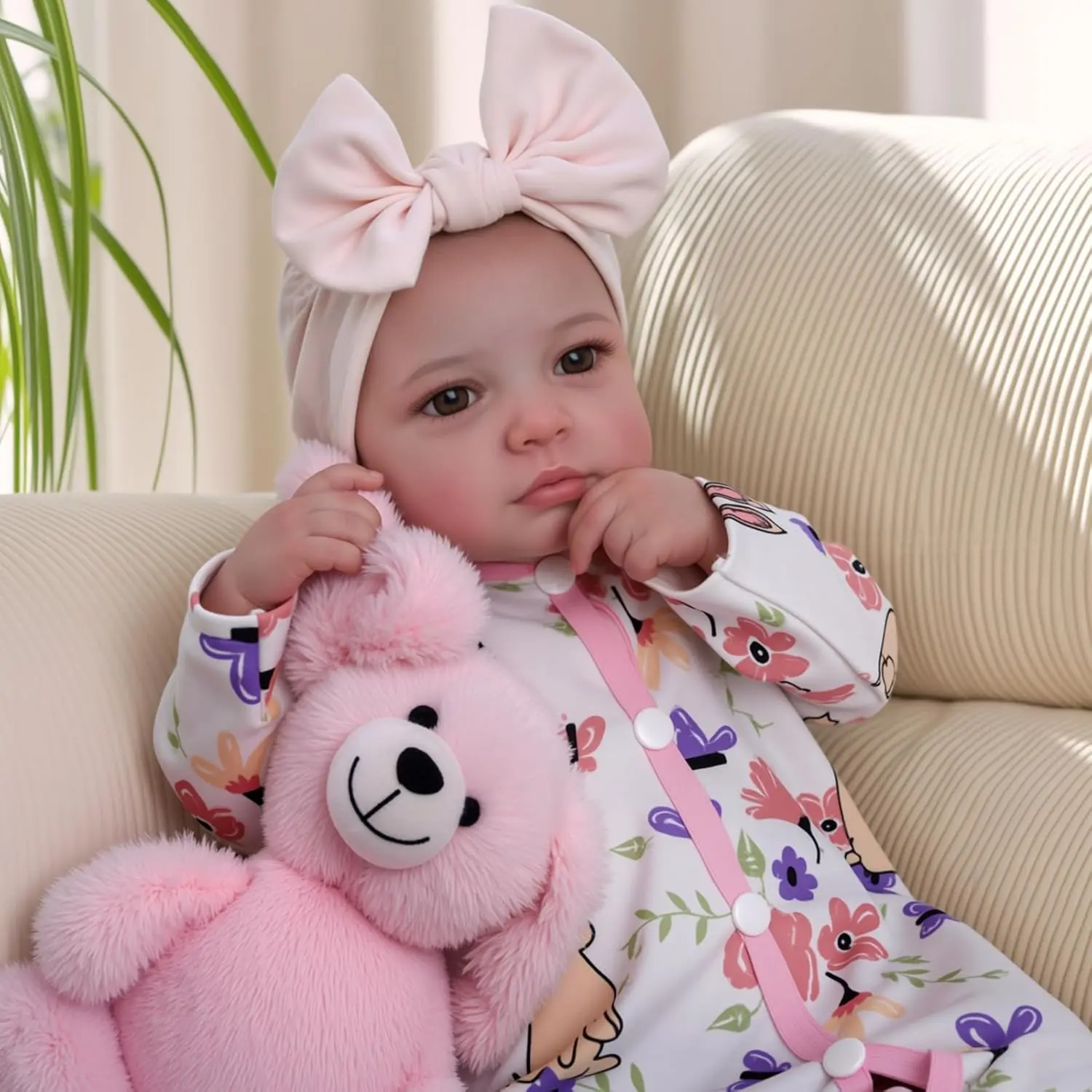 BABESIDE Reborn Baby Dolls - 20-inch Real Life Baby Doll Carina with Soft Fabric Body Realistic Baby Doll with Gift Box for Kids Age 3+