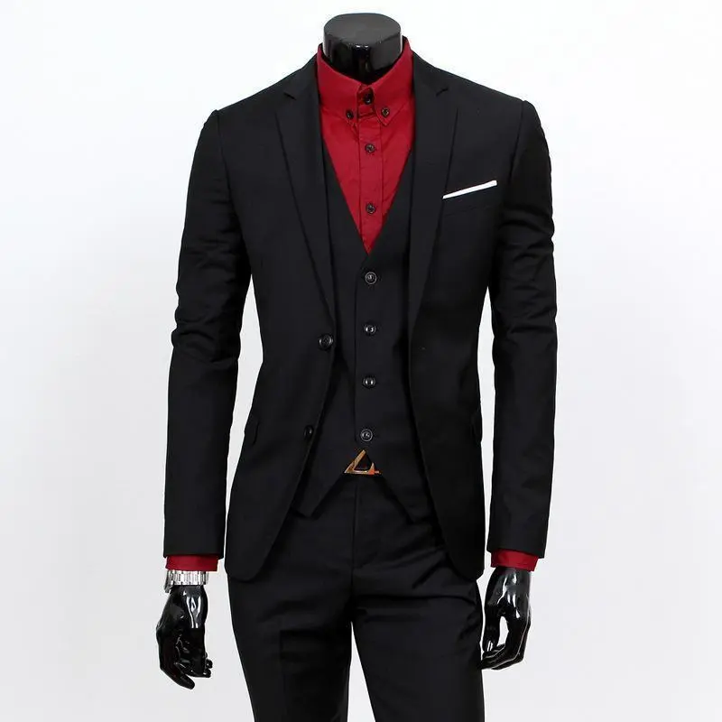Groom Suit Men's Three-piece Set British Casual Business Suit Men's Wedding Dress Slim And Handsome Summer Cotton Fabric Menswear Buckle Groom Suit Men's Three-piece Set British Casual Business Suit Men's Wedding Dress Slim And Handsome Summer Cotton Fabric Menswear Buckle