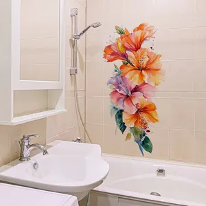 A summer flower wall sticker for bedroom and living room background wall, home decoration sticker, Floral Pattern Sticker, Wall Art Stickers, Wall Decal, self-adhesive M18567
