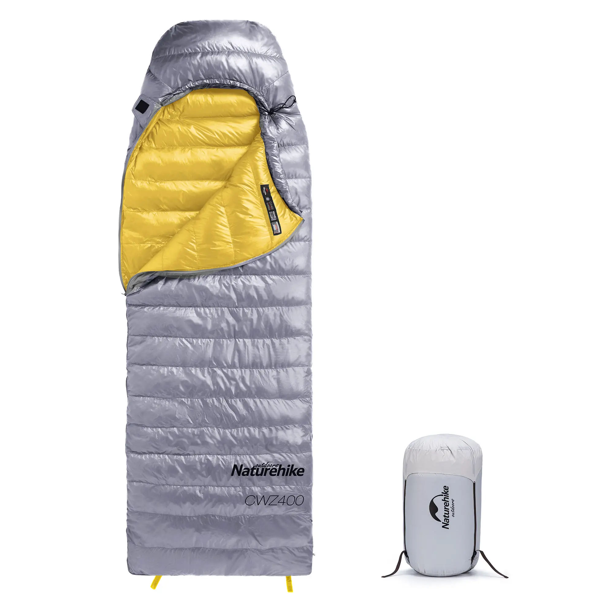 Naturehike CW400 Down Sleeping Bag, Lightweight 3-Season Camping Sleeping Bag for Backpacking, Hiking & Travel, 650FP Duck Down, Comfort Rated 41°F / 5°C