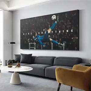 [Sale Up To 40%] [Unframed] Cristiano Ronaldo Bicycle Kick Poster, Wall Art Inspirational Football Print, Give Everything Motivational Soccer Room Decor