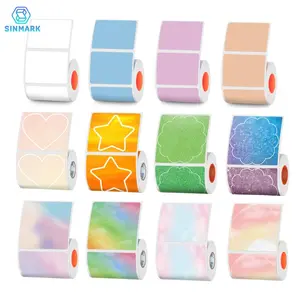 Sinmark 12 Roll Set Color Thermal Label Stickers, Multiple Uses, Ideal for Clothing, Food Packaging, Handbooks, Mailing, Gift Tags, Thank You Labels