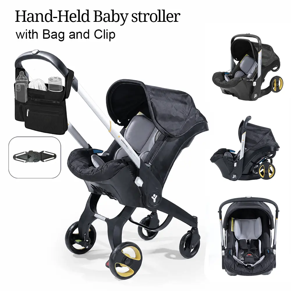 All-in-1 Multifunctional Newborn Stroller with Alloy Frame - 1-click Folding Stroller, Travel System Stroller,Lightweight All-Terrain 4-Wheel Pram,Adjustable Handle, Base-Free Usage, Travel Bag (Black, Mall Use), Compact Stroller #sohochic