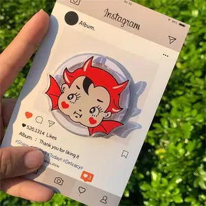 Devil Kewpie Baby MagSafe Phone Grip — Cute Kawaii Halloween Magnetic Holder, Spooky Creepy Cute Gift for iPhone 15 14 13 Gothic Aesthetic