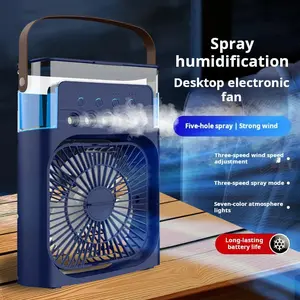 New Five-Prong Fan Cooling Spray Humidifier Electric Fan, Home Student Dorm Desk Large Wind Air Conditioner Fan, Mother's Day Gift, Adjustable Speed Fan, Multifunctional Fan, Ice Mist Fan, Evaporative Cooling Fan