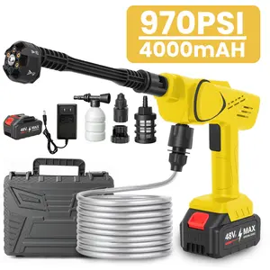 6-in-1 Nozzle Cordless Pressure Washer 970PSI with 4000mAh Battery & Charger Portable High-Pressure Cleaner for Car Patio Fence Garden Best Gift for Holidays