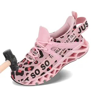 Men's Lace-Up Steel Toe Sneakers for Men Women Lightweight Safety Shoes Comfortable Puncture Proof Slip On Indestructible Work Shoes for Workers