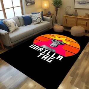 Gorilla Tag (6) Stylish and creative printed pattern doormat for hallways, bathrooms, and entryways.  Home decor for living rooms, bedrooms, and bedside areas.  Suitable as Halloween, Christmas Decorative Area Rug
