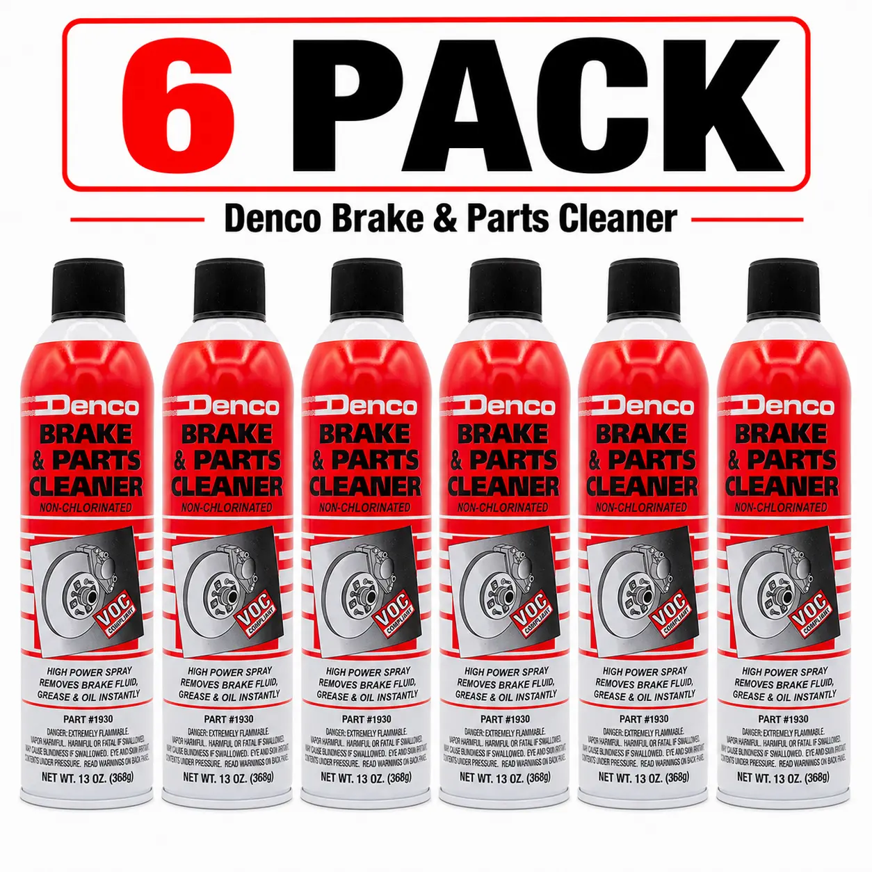 #1930 Denco Brake & Parts Cleaner - 13 OZ Cans - 6 Cans