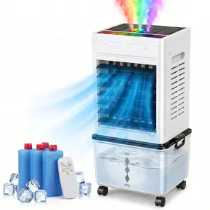 4 in 1 Evaporative Air Cooler, Windowless Portable Air Conditioner with Remote, Humidifier, 6 Speeds , 24H Timer, Swamp Cooler with 2.64 Gal Detachable Water Tank for Bedroom