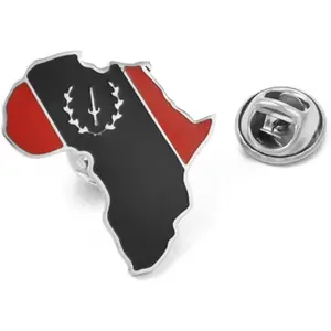Black American Heritage Map Flag Brooch Stainless Steel Brooches Jewelry for Women Men, Black American Heritage Map Flag Pin Brooch Badge Lapel Pin