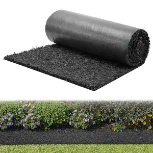 VEVOR Rubber Mulch Mat Roll, 96 x 24 in Recycled Rubber Mulch Mat, 0.5 Thick Cuttable, Reduced Weed Growth, Natural-Looking Weed Barrier Mat, Permanent Walkway Pathway for Landscaping