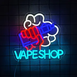 Vape Shop Neon Sign,Electronic Neon Signs for Wall Decor,Vape Signs for Business Smoke Shop Lights Up Sign Logo,Man Cave Bedroom Decor,Bar,Nightclub,Store