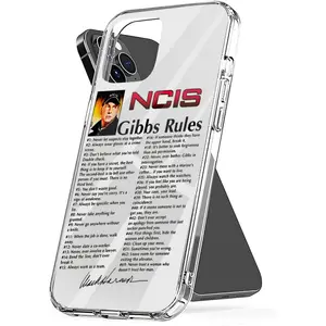 Phone Case NCIS Waterproof Gibbs Scratch Proof Rules Funny Leroy Jethro TPU Transparent Compatible with iPhone SE 7 8 X XR 11 12 13 14 15 16 Plus Mini Pro Max Samsung Galaxy Note S9 S10 S20 S21 Ultra Plus Protection Cellphone