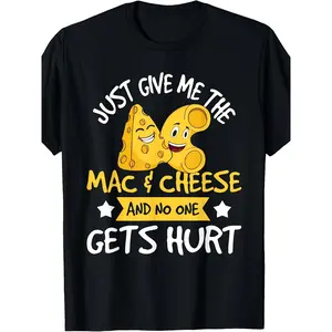 Men'S Funny "Just Give Me Cheese" Graphic T-Shirt - Retro Noodle Lover Tee, Moisture-Wicking Cotton Shirt for Sports, Casual Outfits, Parties & Everyday - Machine Washable Round Neck Top for Cheese & Noodle Fans, Sports Fan Apparel, Playful Design,