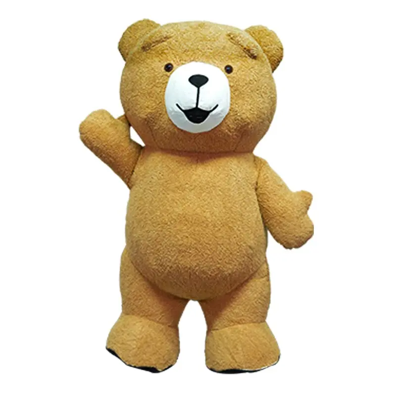 Adults' Giant Brown Teddy Bear Mascot Costume - Classic Breathable Mesh Fabric Vest-Included Funny Plush Outfit with Fan, Battery for Birthday Parties, Halloween Events