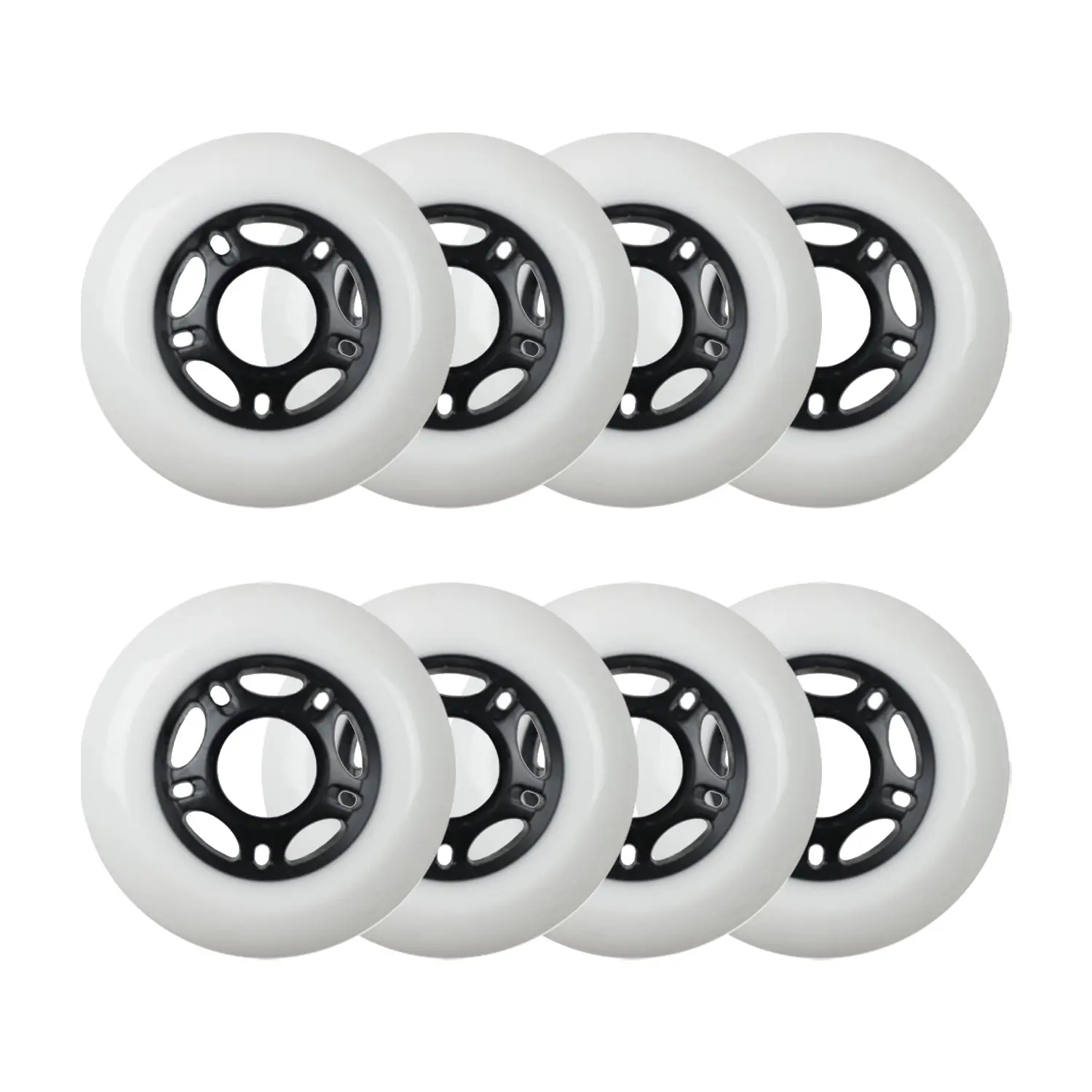 Player's Choice Outdoor Inline Skate Wheels - 76mm 89A White (8-Pack)