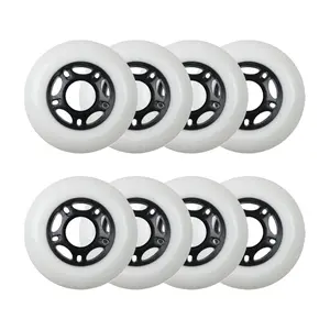 Player's Choice Outdoor Inline Skate Wheels - 76mm 89A White (8-Pack)