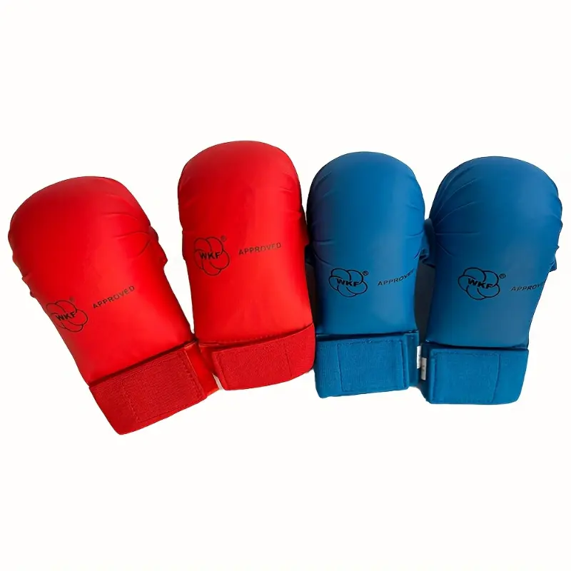 Karate Gloves Karate Mitts for Training Blue Red Taekwondo Faux Leather Sparring Mitts Gloves MMA Fist Gloves