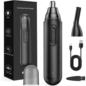Nose Hair Trimmer for Men Rechargeable: 2024 Painless Rechargeable Nose Hair Trimmer IPX7 Waterproof, Dual Edge Blades Eyebrow & Facial Trimmer for Men for Easy Cleansing, Black