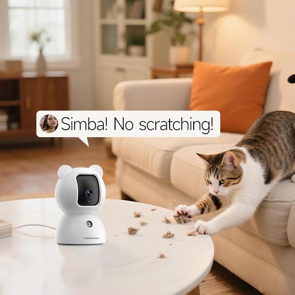 CINMOORE 2.5K Pet/Baby Indoor Security Camera, No Subscription, Person & Pet Detection, PTZ WiFi Baby & Pet Monitor, Full Duplex Two-Way Audio, Color Night Vision, SD Card Local Storage CINMOORE 2.5K Pet/Baby Indoor Security Camera, No Subscription, Person & Pet Detection, PTZ WiFi Baby & Pet Monitor, Full Duplex Two-Way Audio, Color Night Vision, SD Card Local Storage