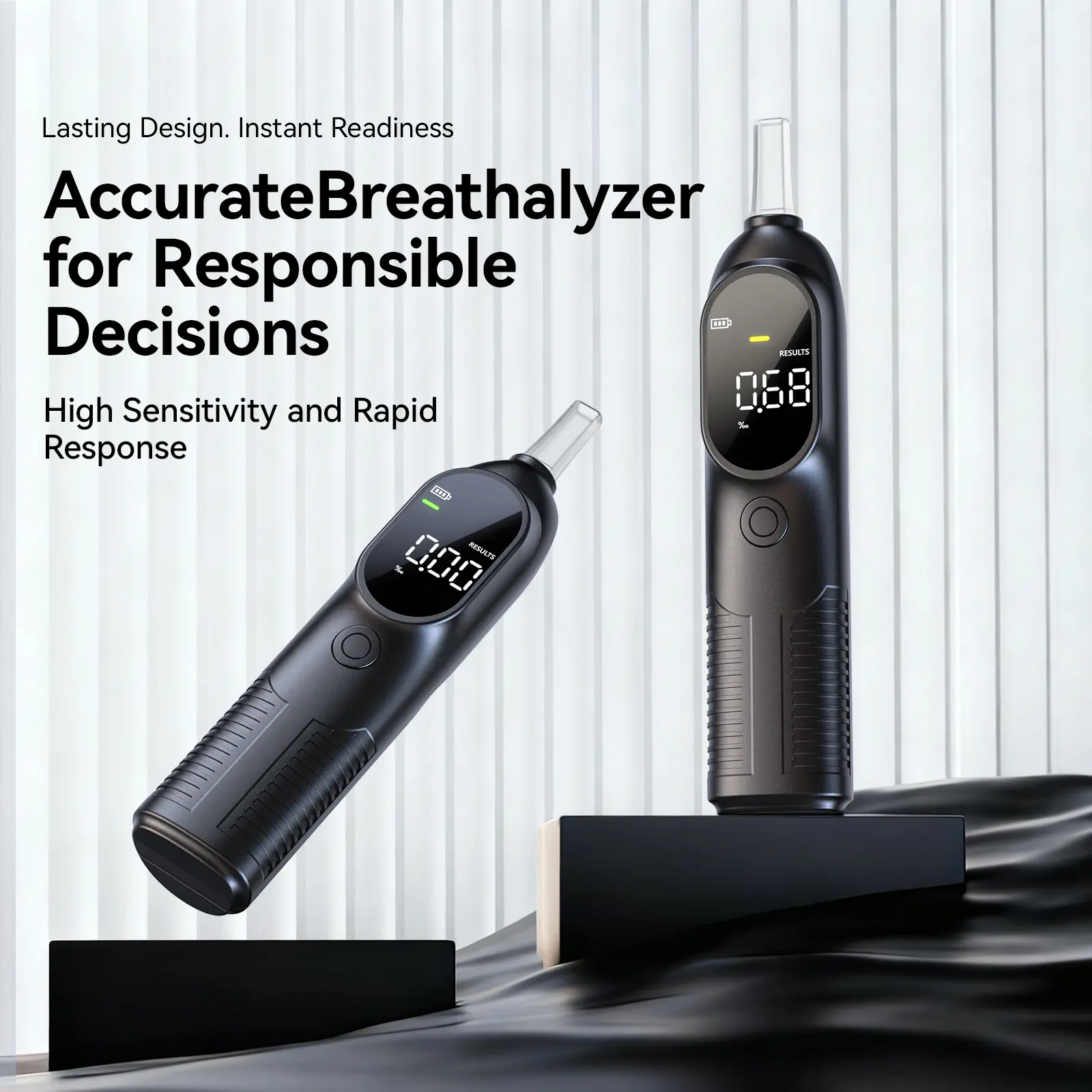 Professional Breathalyzers - High Accuracy Breath Tester with Intelligent Sensor, Portable Breath Analyzer with 4 BAC Units Adjustable, Breathalyzers for Personal & Professional Use ( Not Battery Included)