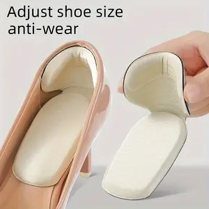 1 pair of durable heel adjustment pads - anti drop stabilizer and comfortable insole - instantly adjust shoe size by half - fashionable high heel shoe size adapter