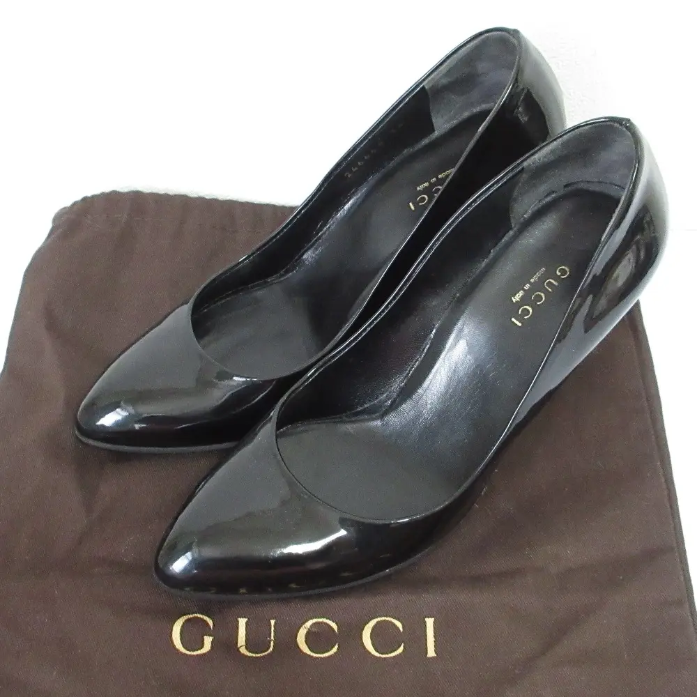 Pre-owned GUCCI Other Small Leather Goods Leopard Almond Toe Wedge Pumps