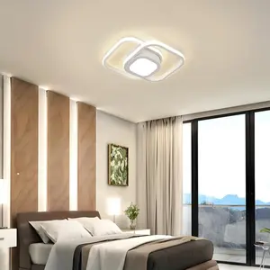 Modern LED Ceiling Light, Metal Semi-Inset Installation, Adjustable Color Temperature, Detachable Lamp, Suitable for Living Room, 110v-240v