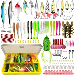Fishing Soft  Set Bass Lures Kit with Tackle Box, Jigs, Swimbait, Glide  Trout Lures More  Fishing Gear and Gifts for Men for Freshwater Saltwater