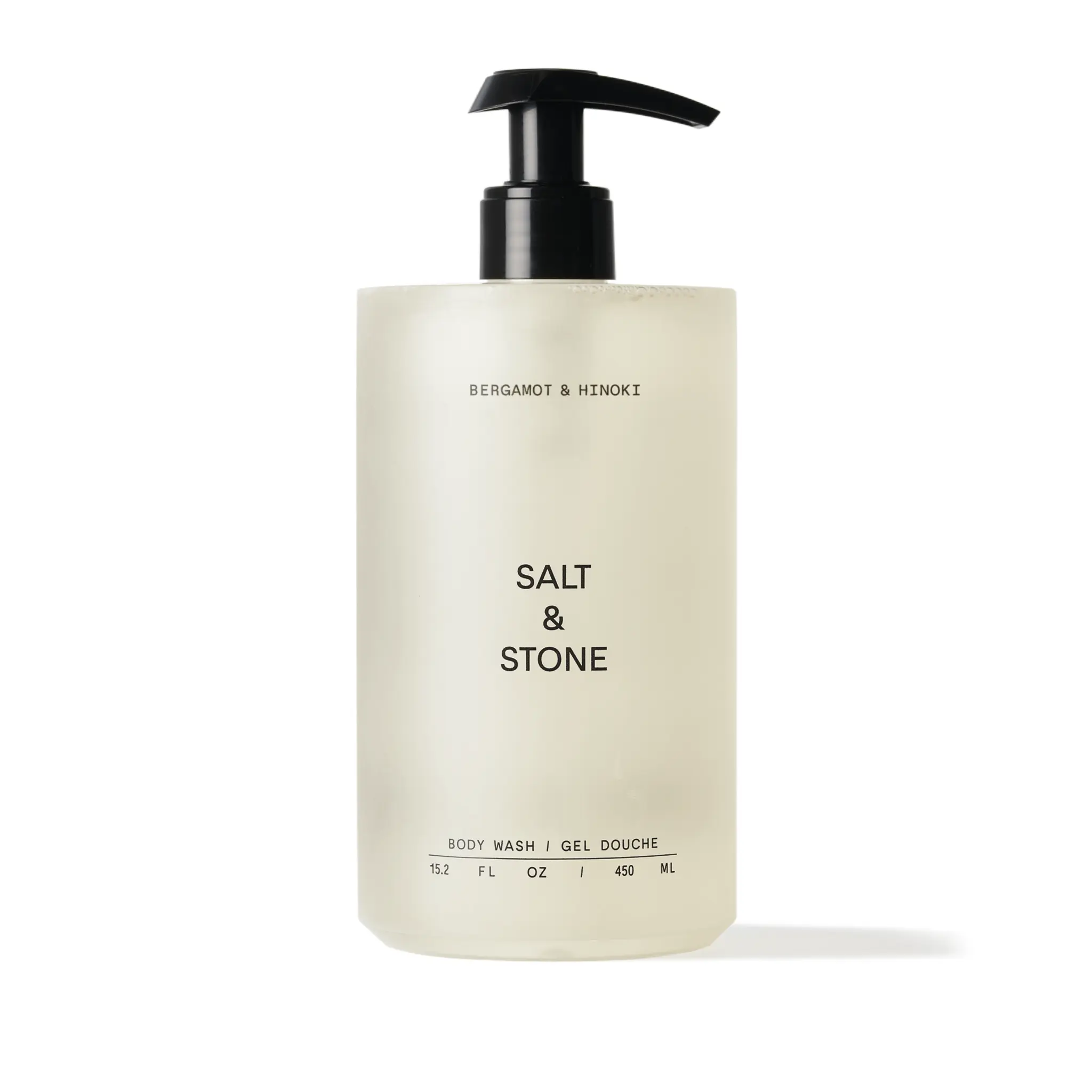 Salt & Stone Body Wash 450 ml Gel Cleanser with Niacinamide & Prebiotics for Hydrating & Soothing Skin Bergamot & Hinoki Santal & Vetiver Saffron & Cedar Black Rose & Oud Neroli & BasilScent