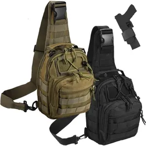 Tactical messenger bag for men and women, large capacity, multi-compartment shoulder bag, wear-resistant, waterproof, 1000D, Molle, EDC chest bag, suitable for hiking, traveling, camping, cycling, gym bag, Christmas gift, multiple colors available