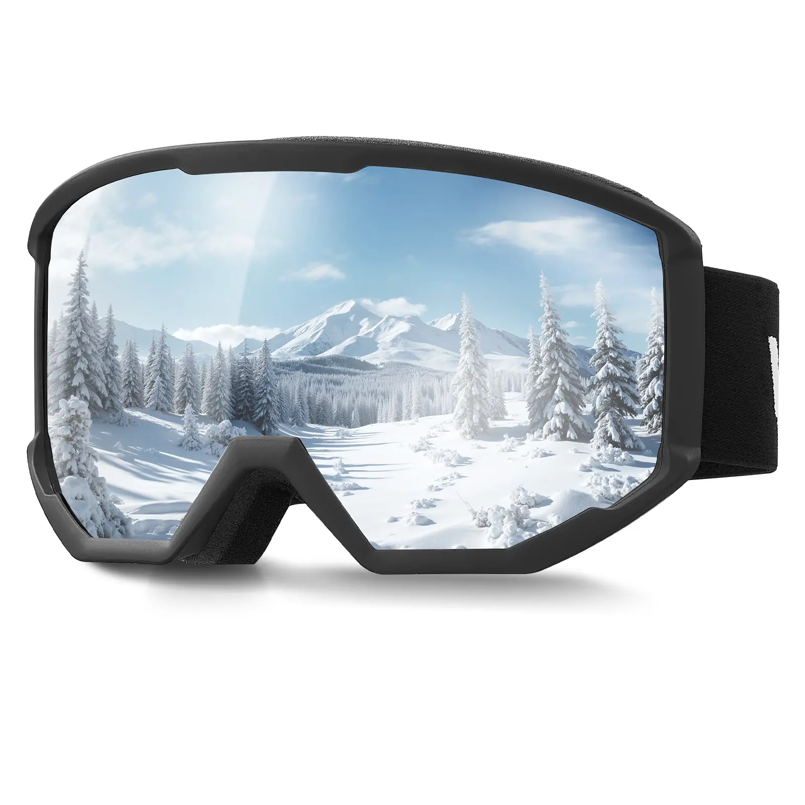 VEVOR Ski Goggles,  Cylindrical Lens with Orange Revo Coating, OTG Anti fog Snow Goggles for Men Women Youth, TPU Frame & Ventilation Structure, Suitable for Skiing, Skating, Snowboarding, Cycling