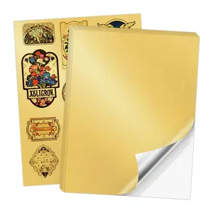 Koala Metallic Brushed Gold Vinyl Sticker Paper – Printable, Waterproof Sheets for Inkjet & Laser Printers, 8.5x11", DIY Craft Paper