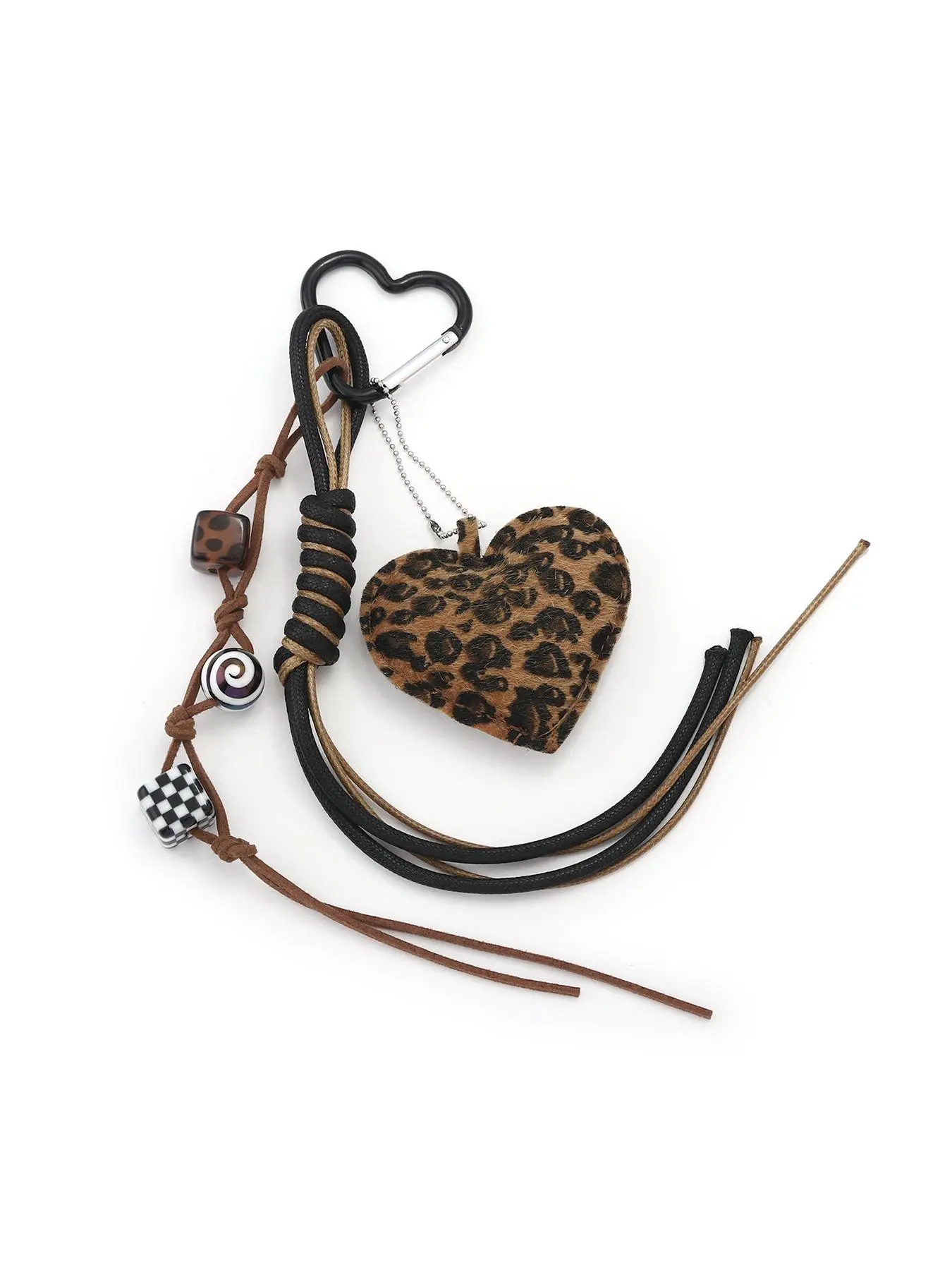 Leopard Heart Rope Paracord Charm Keychain, Vintage Accessory for purses & Bags, Perfect Gift Idea for Fashion Lovers, Keychain Bag Pendant, Keychain Accessories, Aesthetic Keychain
