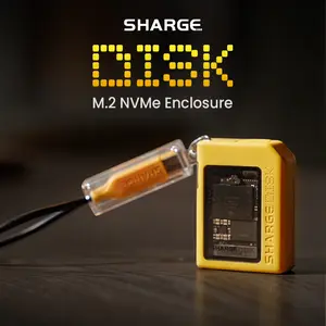 SHARGE Disk M.2 NVMe SSD Enclosure ( Enclosure only. SSD not included. ) with Active Cooling System, 10Gbps USB C 3.2 Gen2, Storage for iPhone 15 Pro, Steam Deck, ROG Ally, Enclosure NVMe Reader Supports M Keys and Size 2230 SSDs