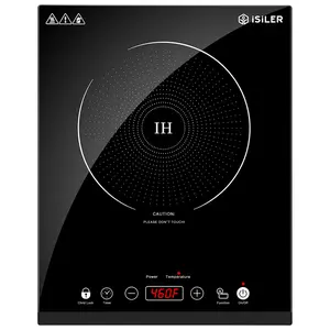 Portable Induction Cooktop, iSiLER 1800W Sensor Touch Electric Induction Cooker Hot Plate with Kids Safety Lock, 6.7" Heating Coil, 18 Power 17 Temperature Setting Countertop Burner with Timer