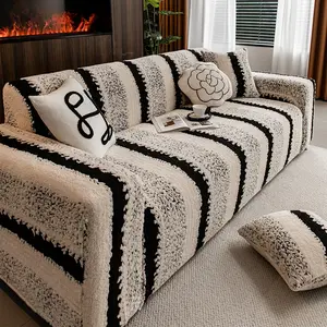 Striped Sofa Cover, Dustproof Sofa Cover, Soft One-Piece Sofa, Skin-Friendly, Pet Friendly, Easy to Clean, Detachable Washable, Home Decor, Bedroom, Outdoor Use, Sofa Slipcover