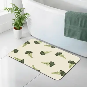 Broccoli Fresh Diatomaceous Earth Doormat, Super Absorbent, Quick Dry, Non Slip Kitchen Mat, Healthy Home Decor, Stain Resistant, 16x24