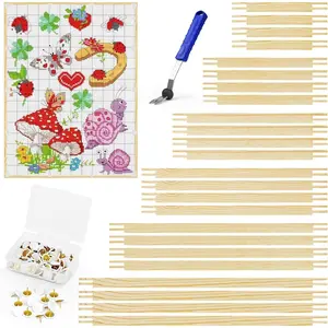 24 count 6 Sizes Stretcher Bars Kit with 100 Tacks & Tool, Build Frames to 16x20, for Needlepoint, Canvas, Embroidery,  Stitch, Tapestry