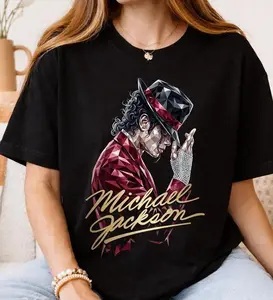 [Sale Up To 50%25] King of Pop Halftone Iconic Tee, Michael Jackson Music Legend Shirt, Retro Pop Graphic, , MJ Music T-Shirt for Fans, Gift for Him, Gift for Her